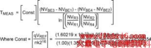 Equation 2. Simplified four-current temperature measurement equation.